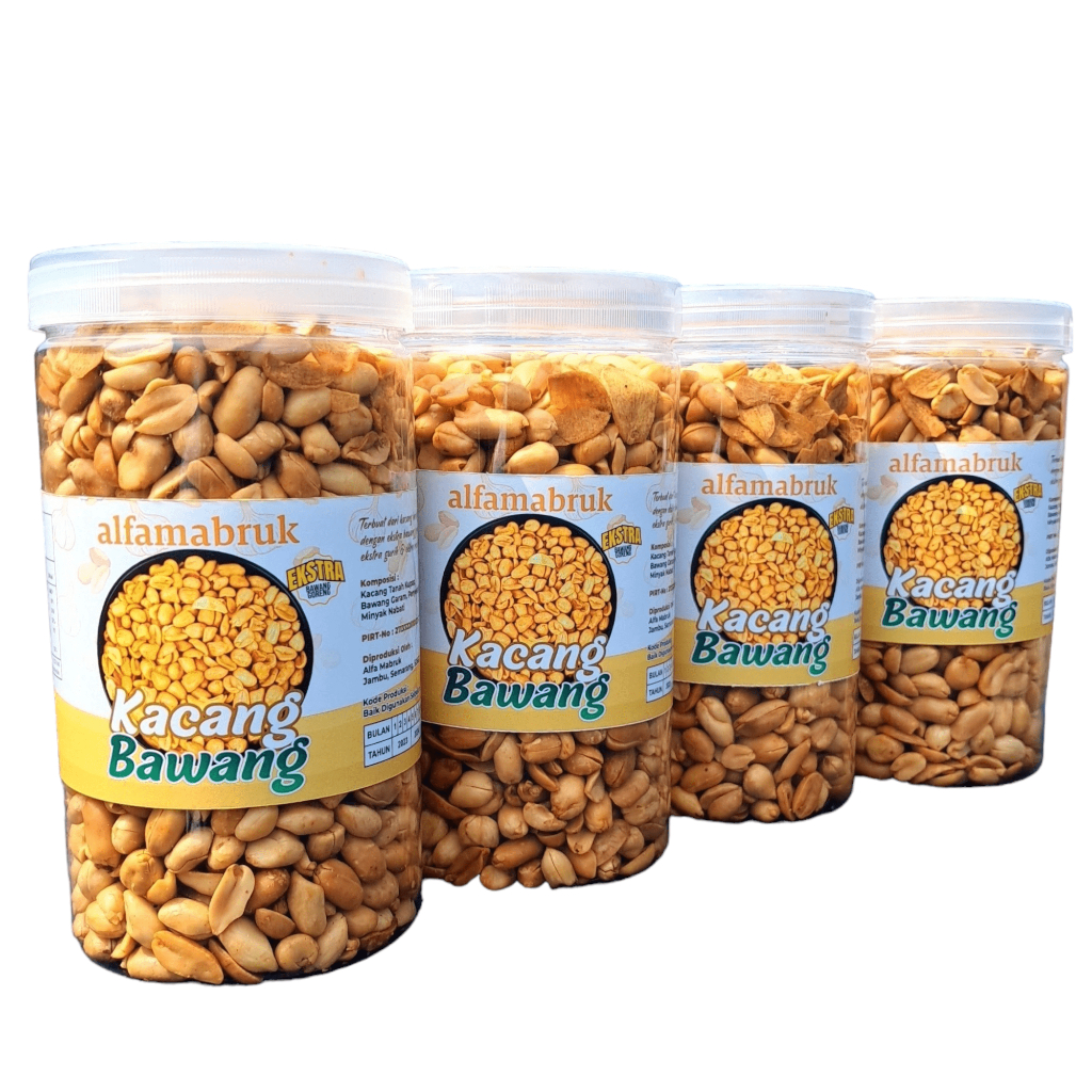 

Kacang Bawang Rasa Asin Gurih Extra Bawang Goreng Toples 500gram