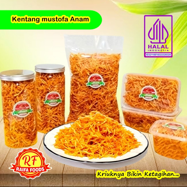 

Kentang Mustofa Anam, Kentang Goreng Kering Pedas Manis Original Teri Kacang, Snack Cemilan Ringan