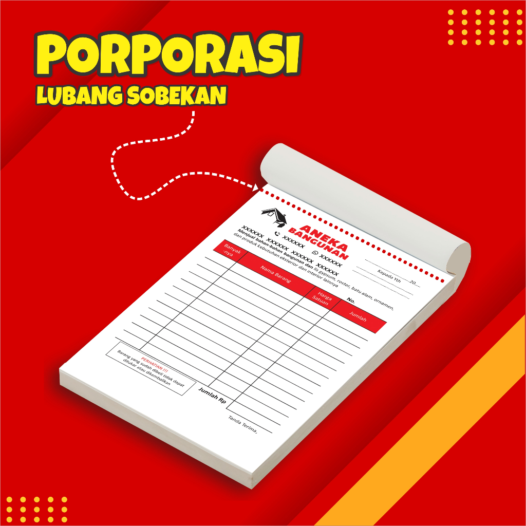 

Cetak Nota Full Colour 1 Ply Ukuran A4/F4, Cetak Nota Custom Nama Toko Sendiri