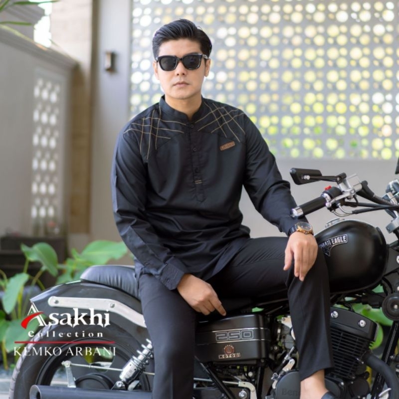 SHOUDH BAJU KOKO DEWASA LENGAN PANJANG WARNA PUTIH CREAM SAGE HITAM BATA MOTIF ARBANI ASYAKHI TERBAR