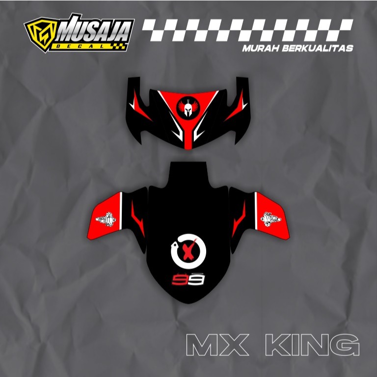 Decal Mx king spakbor batok saja  putih - decal mxking