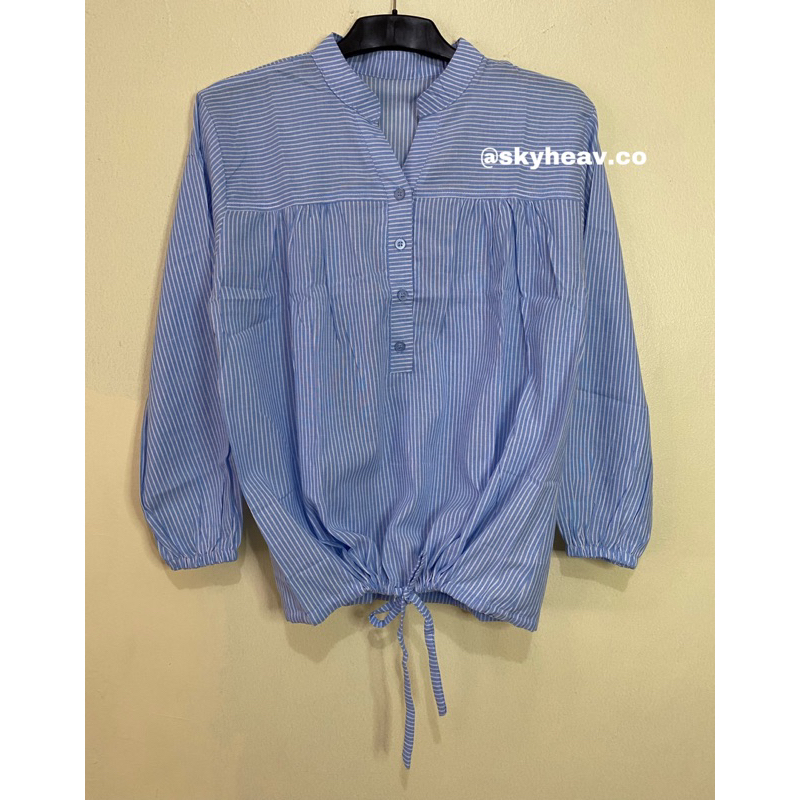 Blouse Biru Salur | Blouse Atasan