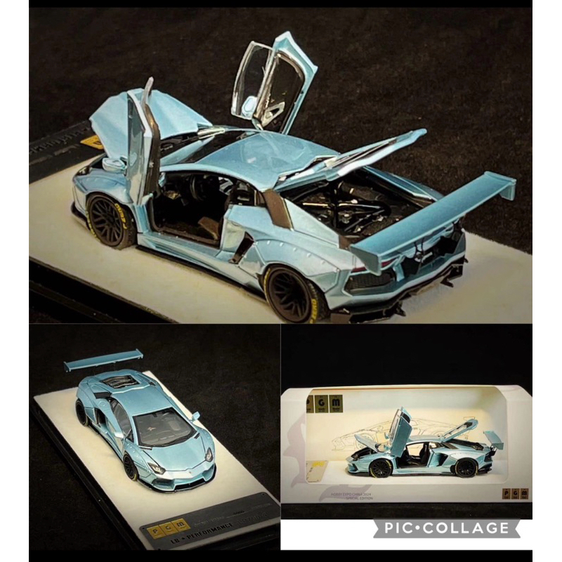 PGM Lamborgini Aventador LP700-4 Ice Blue HEC Limited Edition Reguler Base Ordinary Base PGM Lambo L