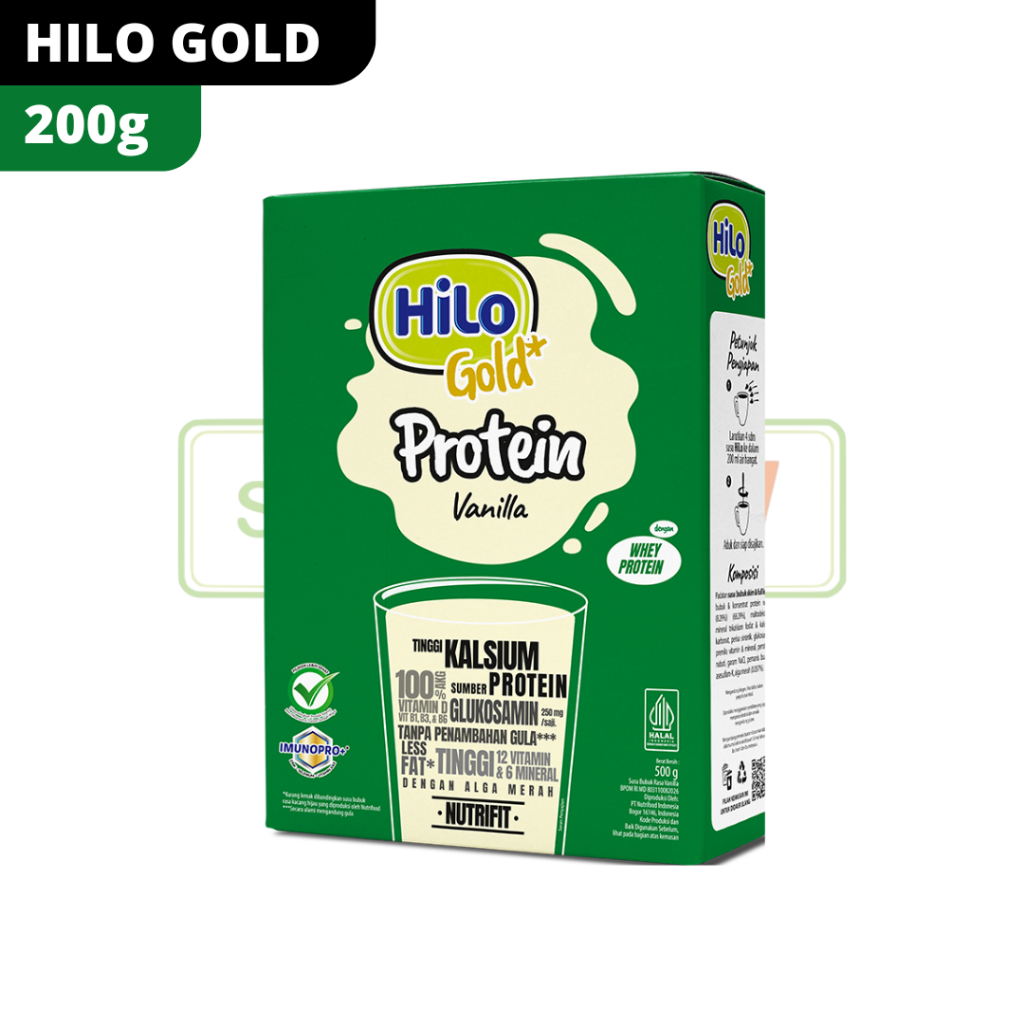 

HiLo Gold Vanilla 200g - Susu Tinggi Kalsium Lebih Rendah Lemak
