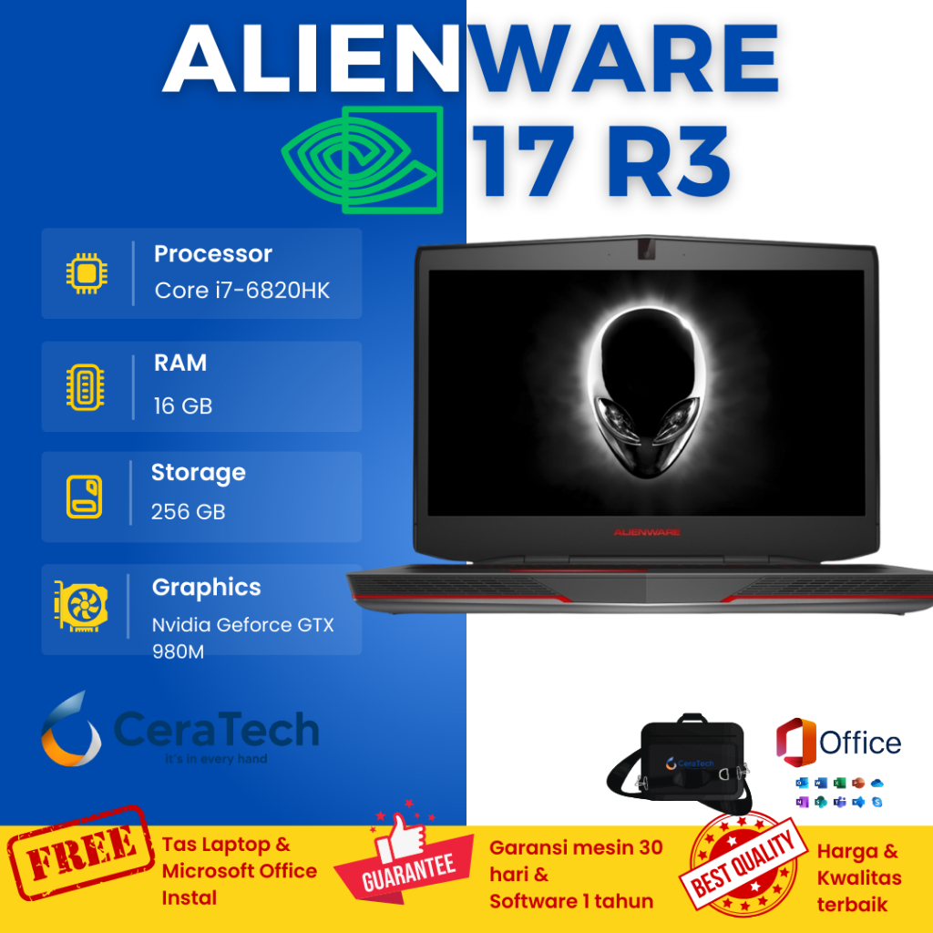 Laptop Gaming Alienware 17 R3 - Intel core i7 - Nvidia Geforce GTX 980M - Seken Premium