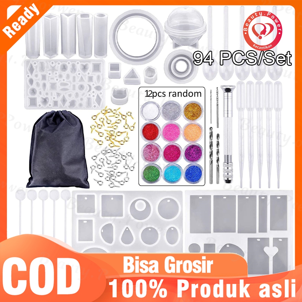 94 PCS/Set Buatan Tangan Lem Kristal Alat Cetak Resin Set Cetakan Perhiasan Cetakan Perhiasan Pendan