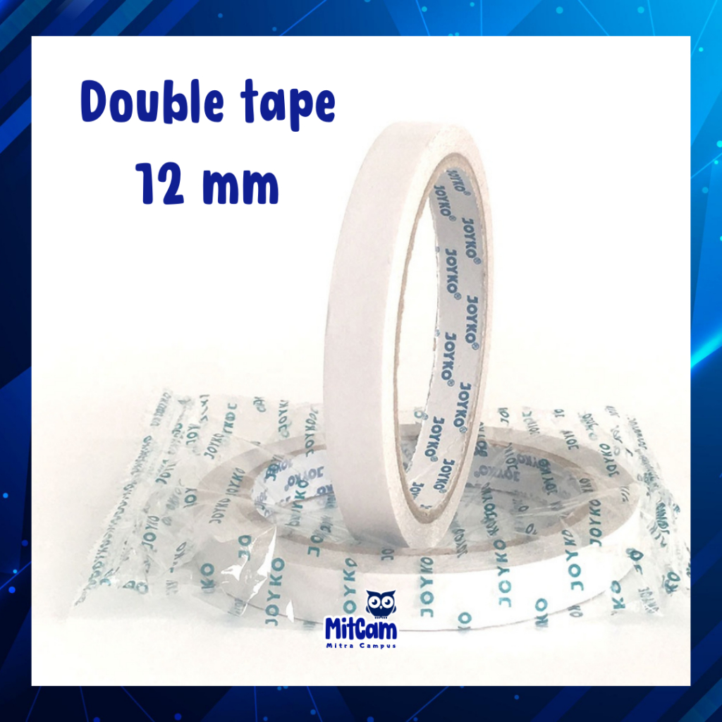 

DOUBLE TAPE JOYKO 12MM / DOUBLE TAPE JOYKO 1CM / Double Sided Tape Perekat 2 Sisi Joyko 12 mm x 15 yard / DOUBLE TAPE JOYKO 1/2 '