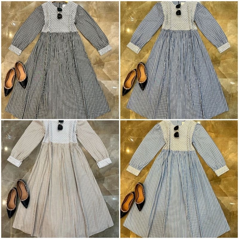 amanda midi dress basic/midi dress wanita hijab/midi dress santai/midi dress murah