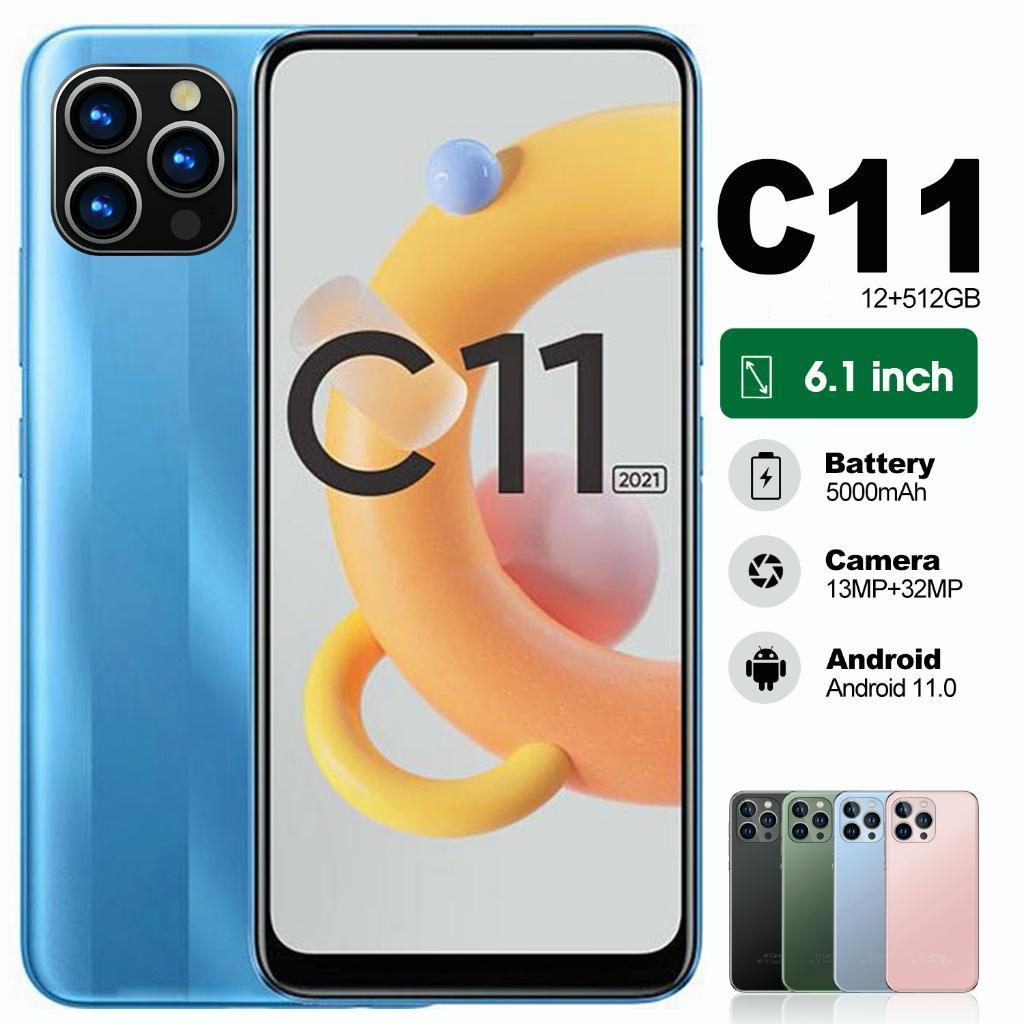 {COD} C11 Handphone  8/256GB 12/512GB Layar 6.1inci 13+32MP FHD Kamera Smartphone 5G WIFI Bagus Inte