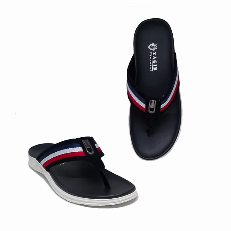 Flip Flop Model Gucci / Sandal Pria Jepit Kulit Suede / Sendal Capit Hitam