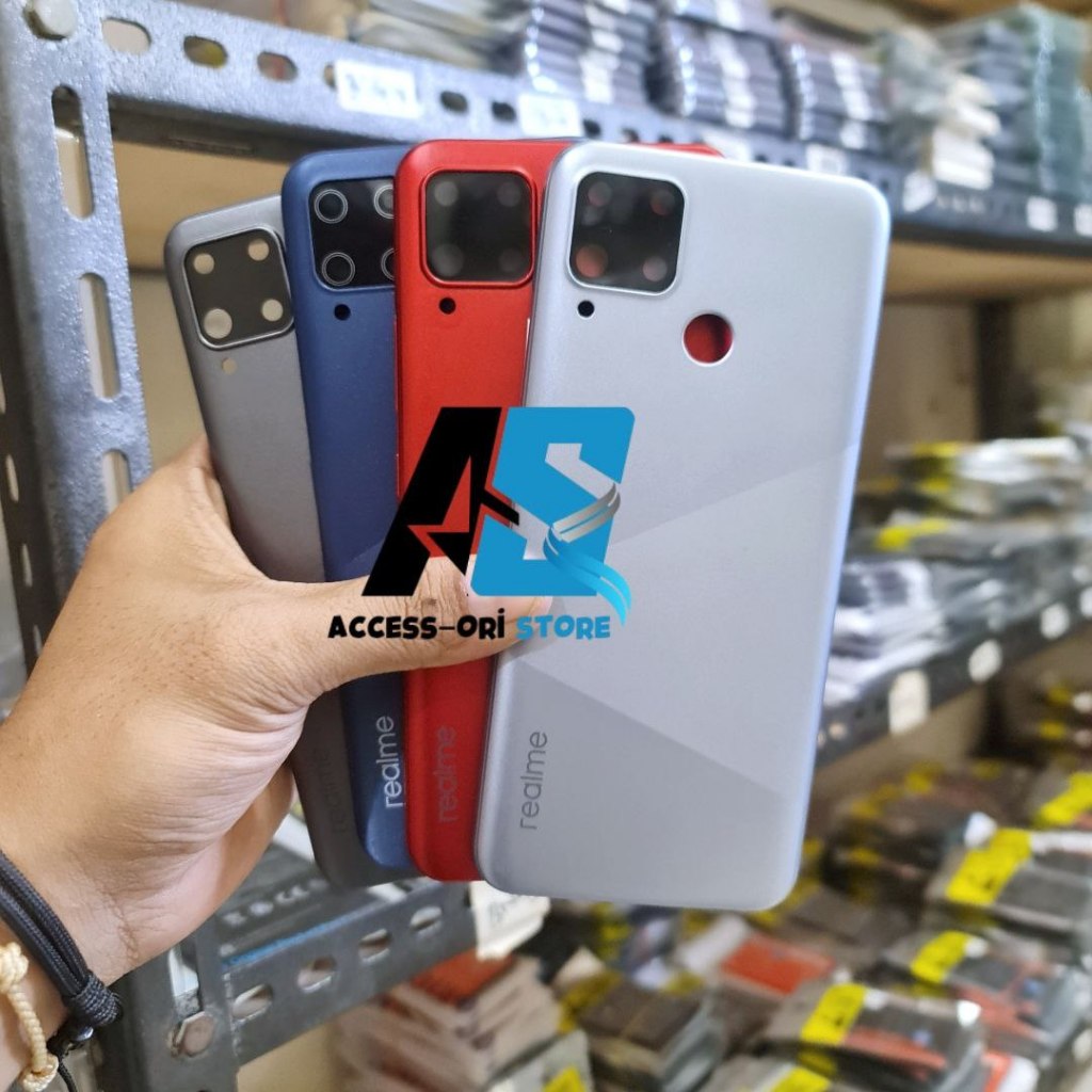 Backdoor Tutup Belakang Housing HP Realme C15 RMX2180 Bekdor Back Cover Casing Kesing Rilmi