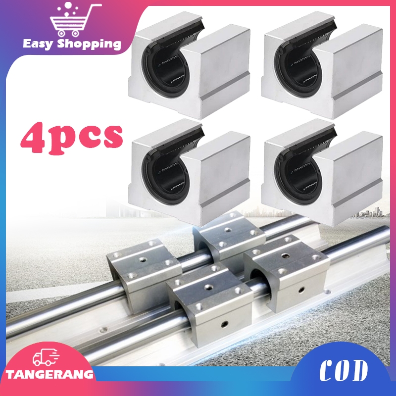 4pcs SBR16UU Linear Bearing Block 16mm Linear Gulde Bearing Block Sliding CNC Rall