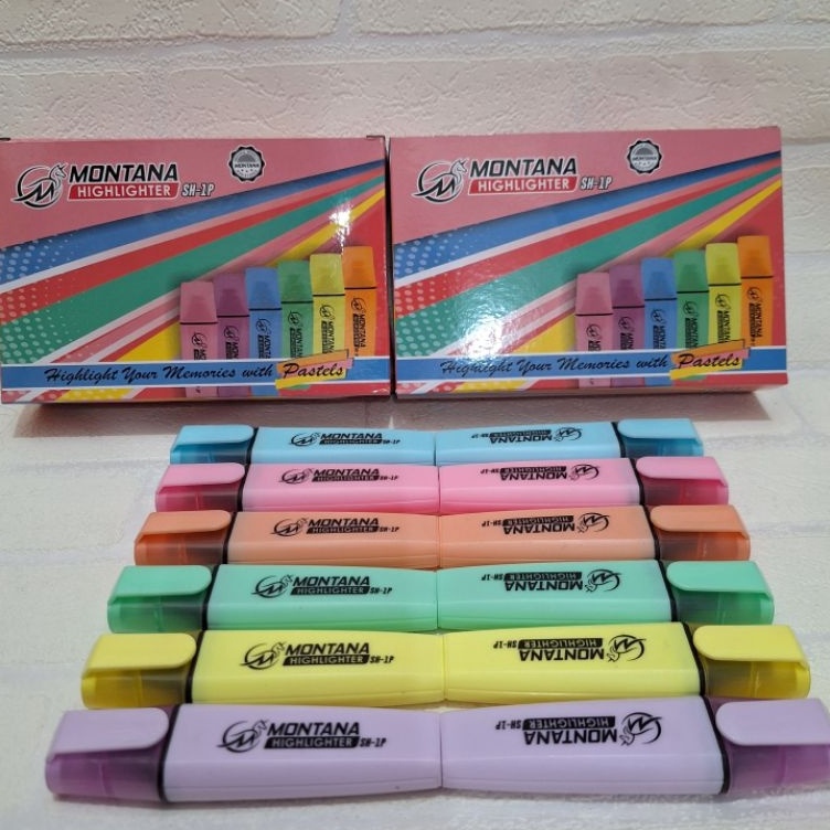

KODE E72A 12 Pcs Stabilo Montana Varian Warna Highlighter