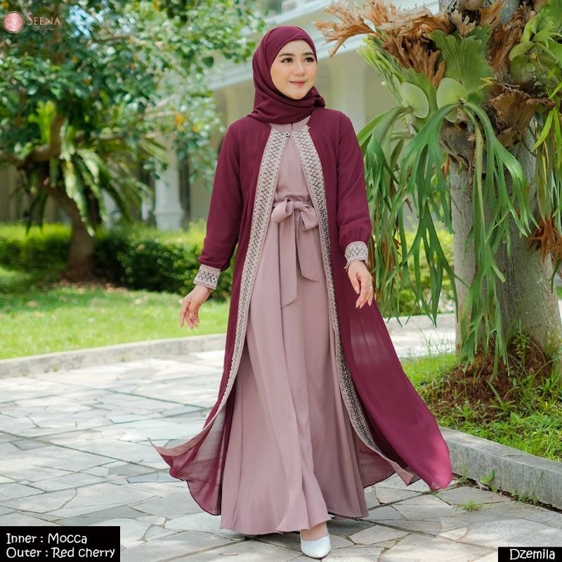 Dilovable.id | SARIMBIT DZAMILA GAMIS DEWASA POLOS MOCCA BY. SEENA MODESTY