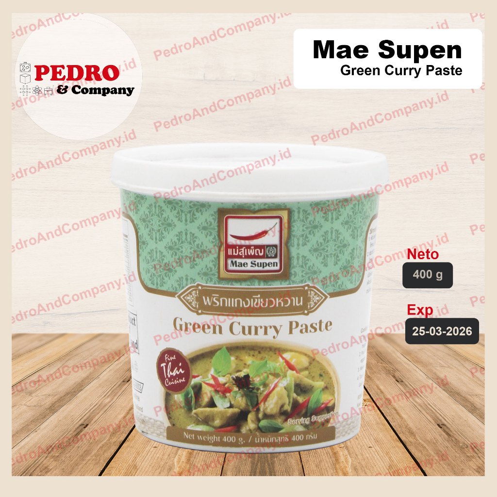 

Mae supen green curry paste thai 400ml - kari hijau thailand