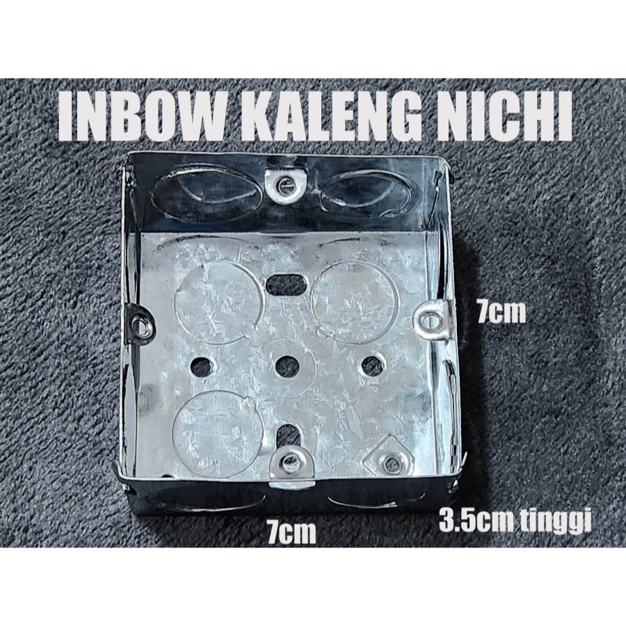 INBOW DUS KALENG TEBEL merk NICHI / IB MANGKOK SAKLAR / DUDUKAN stopkontak PLAT seng sapphire metal