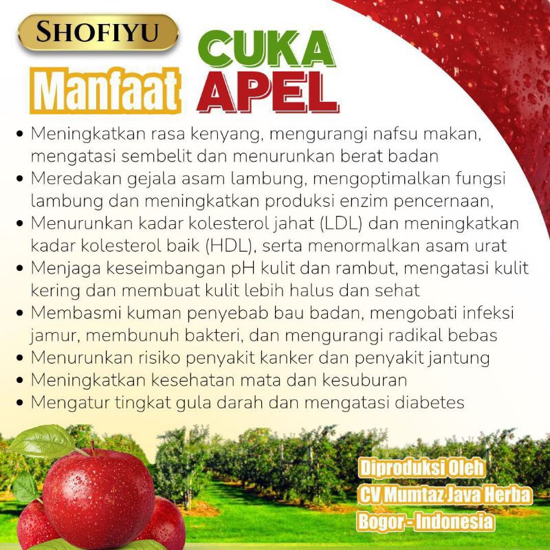 

cuka apel shofiyu 250ml | mumtaz java herba | menurunkan berat badan