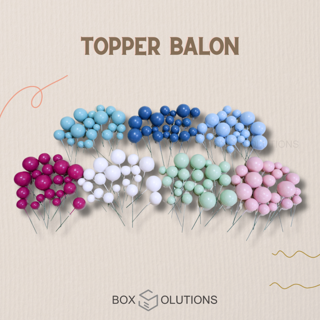 [isi 20] topper balon / cake topper bola tusuk hiasan kue