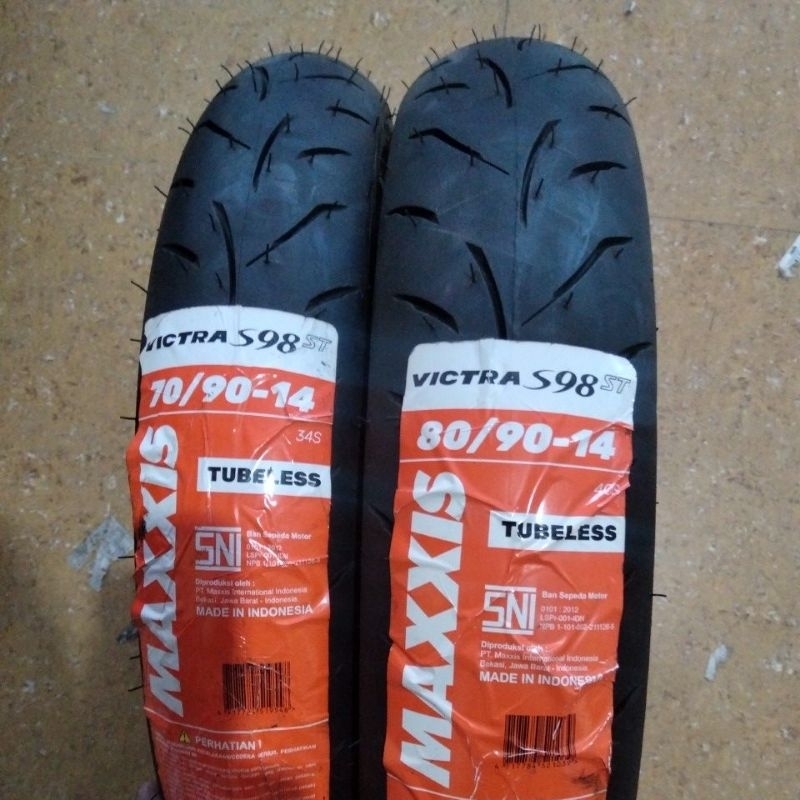 Ban Set Depan Belakang MAXXIS Victra 70/90-14 & 80/90-14 Yamaha Mio Sporty Soul Fino Karbu Smile New