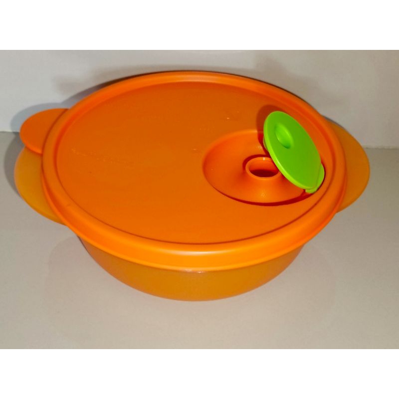 TUPPERWARE TEMPAT MAKAN BULAT CRYSTALWAVE ORANGE