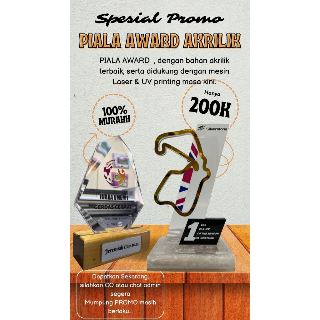 PIALA AKRILIK,AKRILIK AWARD,AKRILIK PIALA,TROPHY AKRILIK