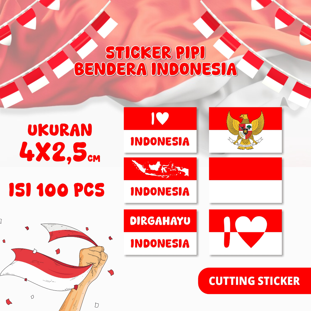 

Stiker HUT RI / Stiker pipi Stiker merah putih 100 pcs sudah di potong tinggal tempel STICKER INDONESIA - STICKER 17 AGUSTUS