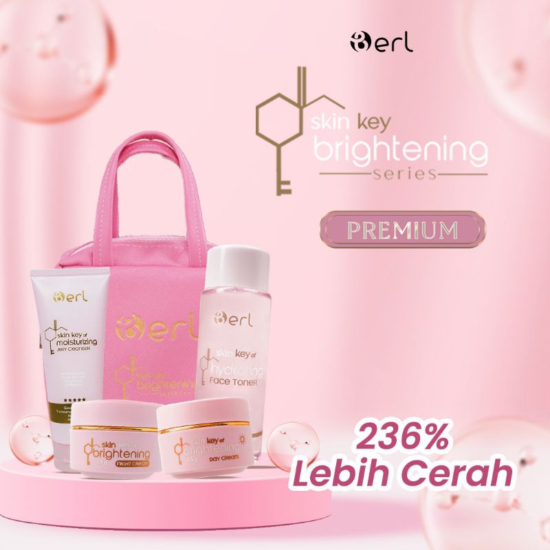 [ NO 1 BRIGHTENING / PENCERAH ]PAKET SKINCARE PENCERAH TINGGI / B ERL SKINKEY BRIGHTENING SERIES BY 