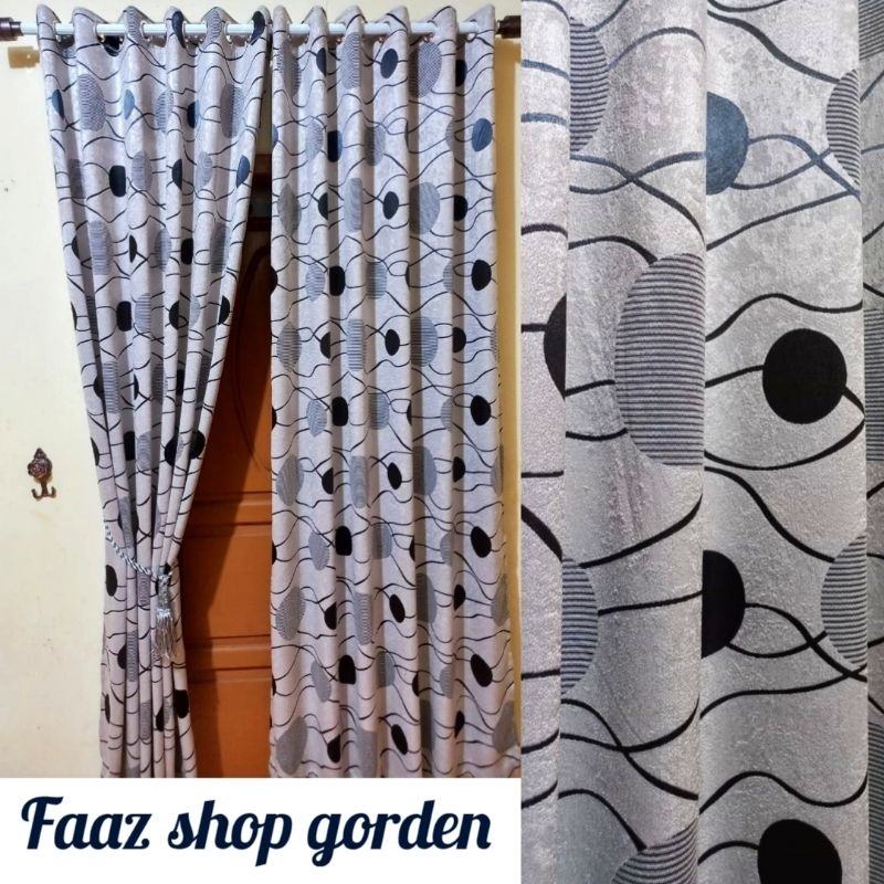 Gorden Pintu Kamar Gorden Mewah Ruang Tamu Model Smokring Gorden Jendela Minimalis Motif Polkadot