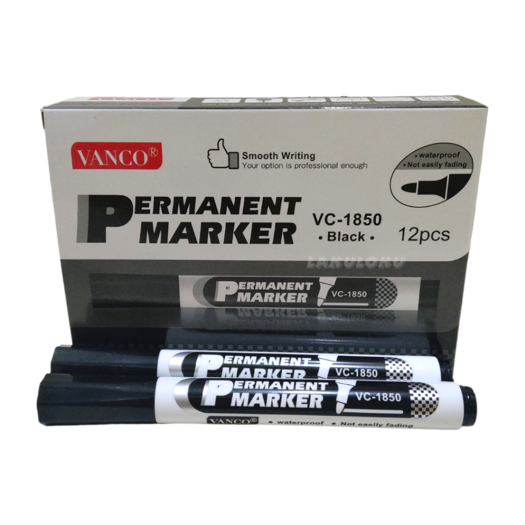 

Spidol Permanent / Permanent Marker VANCO Tinta Hitam