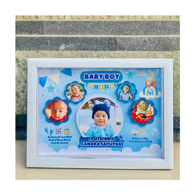 Frame 3D Kado Foto Bayi Ukuran 20x25 cm