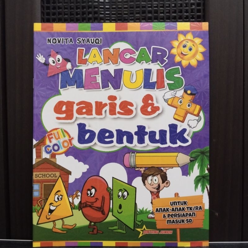 Lancar Menulis Garis & Bentuk Buku Aktivitas Motorik Halus Anak PAUD TK Persiapan SD