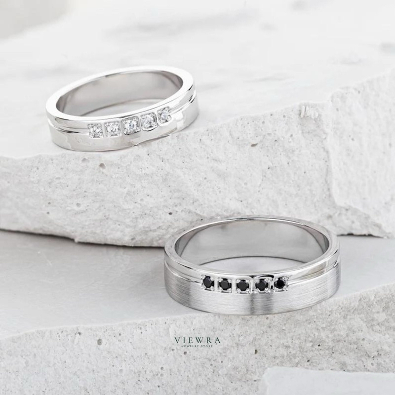 [VIEWRA] Cincin Kawin Nikah Lamaran Tunangan Bahan Emas Silver Palladium Platinum Free Box Exclusive