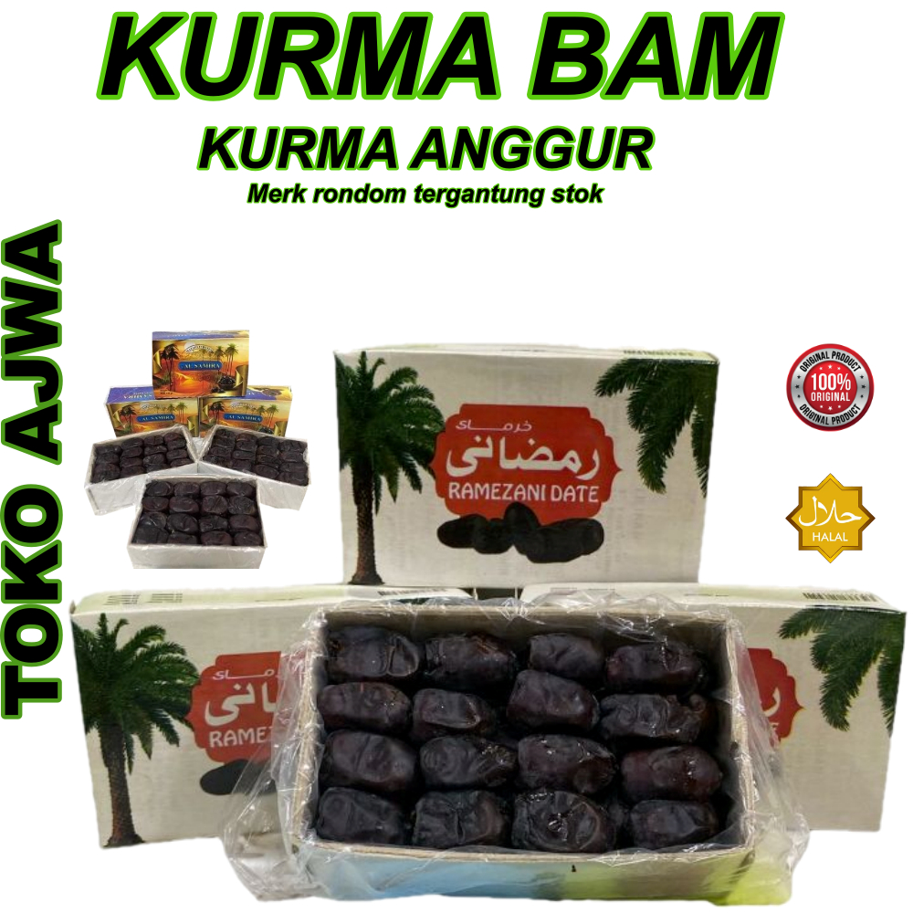 

Kurma anggur/bam/madu 1dus 500gr x 12pcs