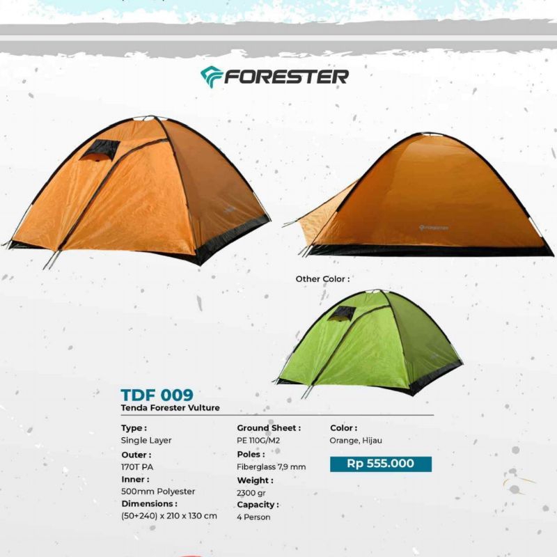 Tenda Forester Vulture TDF 009 Dome Tent 3 to 4 Orang