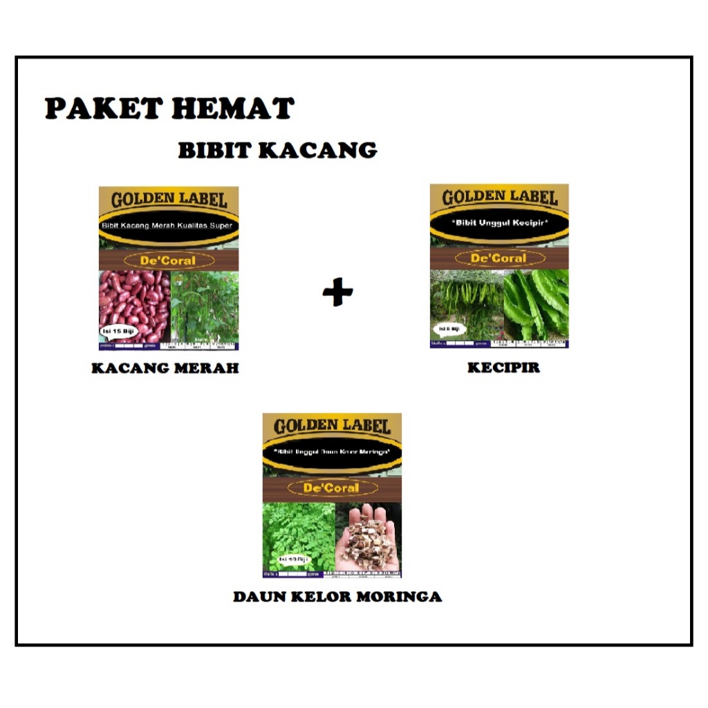 Promo bibit Kacang Merah, Kecipir, Daun kelor moringa