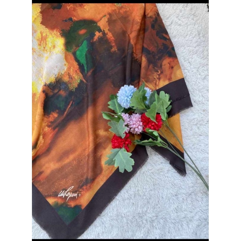 Ida Royani+ Scarf New _ Brown Abstract