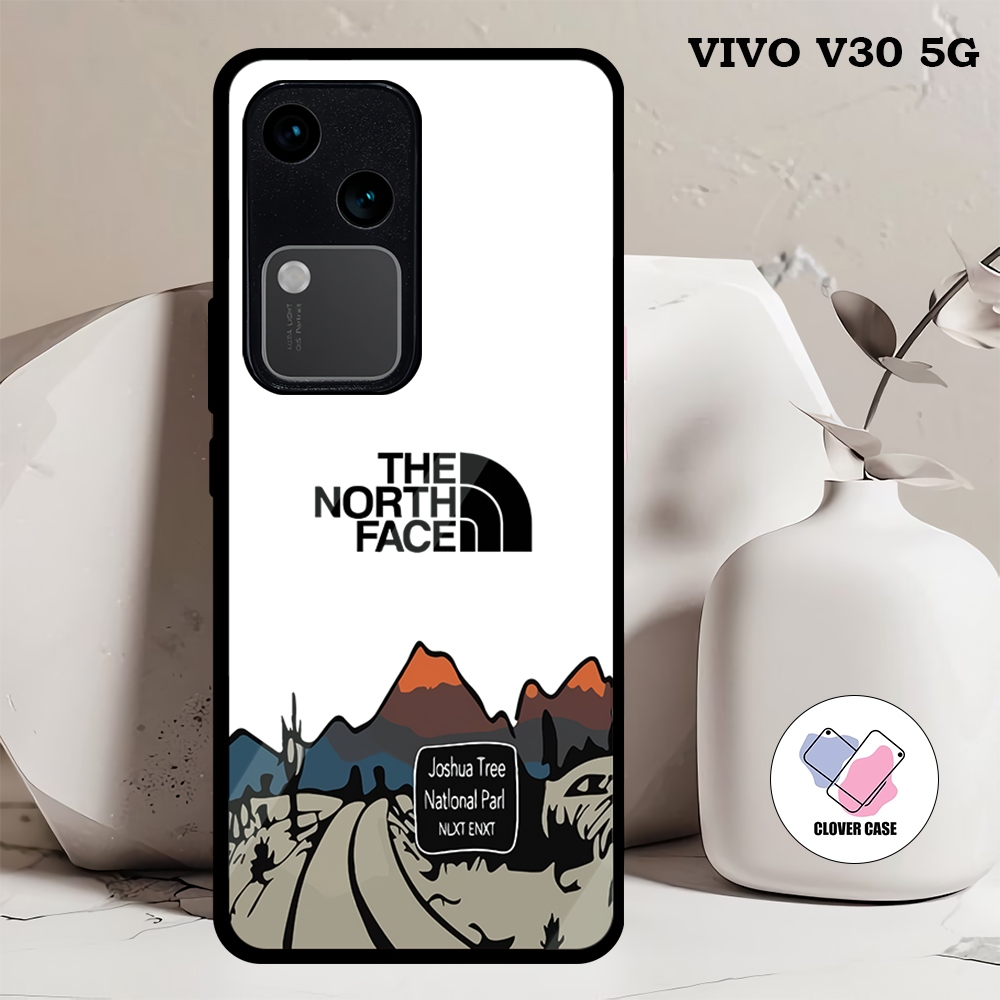 [TH10]  Case Glossy Case | VIVO V30 5G | CASE KEKINIAN LUCU |  Casing Hp Kilau Motif THE NORTH FACE