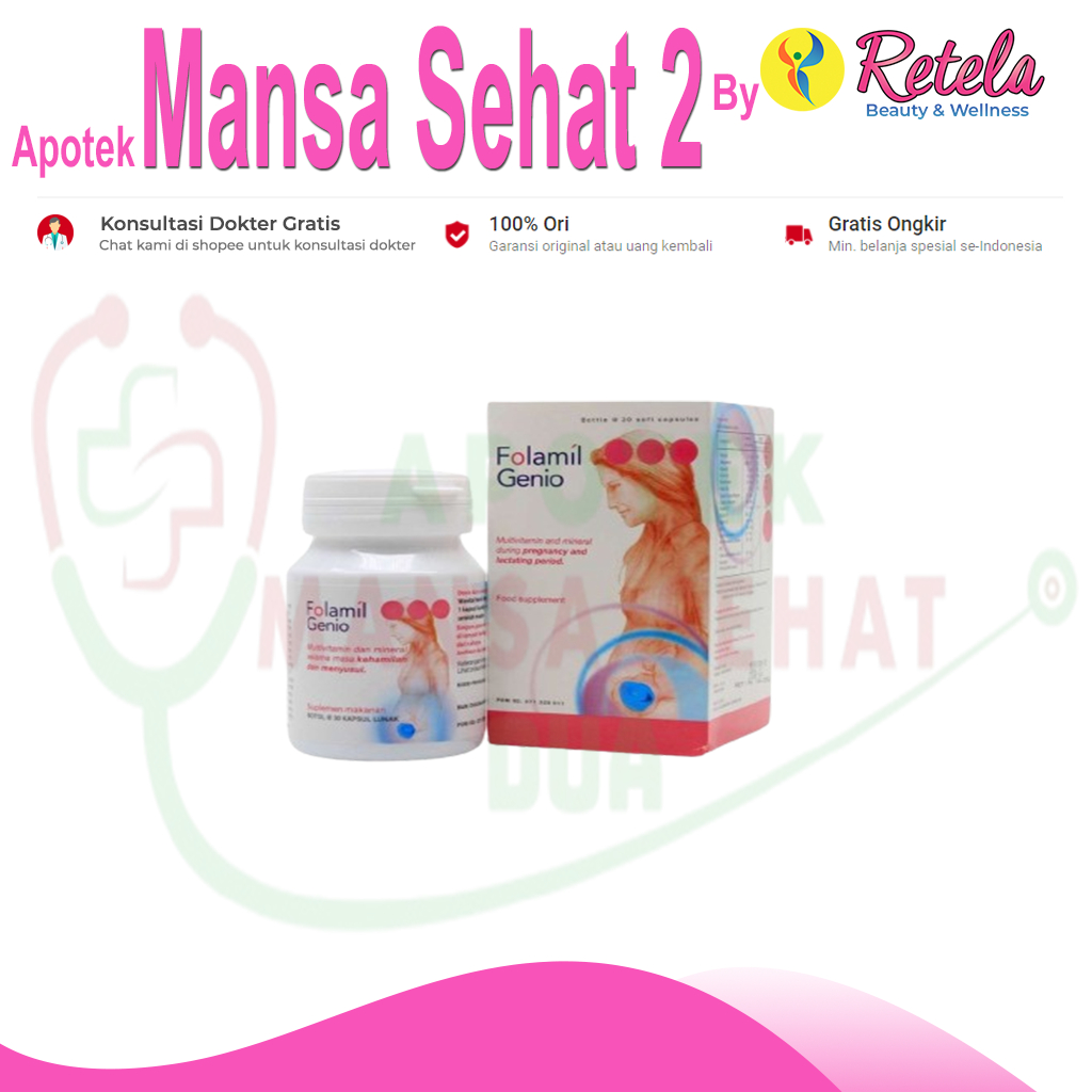 Folamil Genio 30 Kapsul / Suplemen Vitamin / Promil