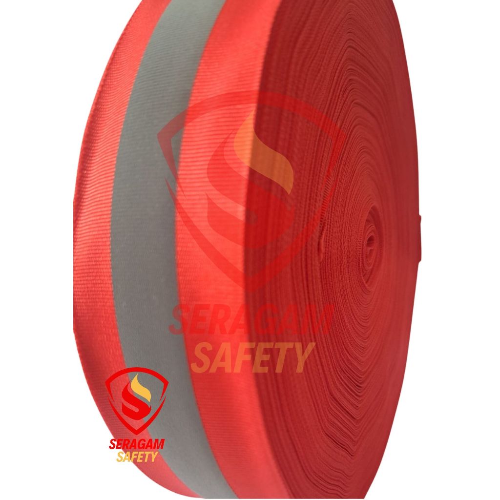 Webbing Pita Skotlet MERAH 1 Strip Ukuran 5 cm per 1 Meter/Webbing Scotchlite/Webbing Reflective/Web