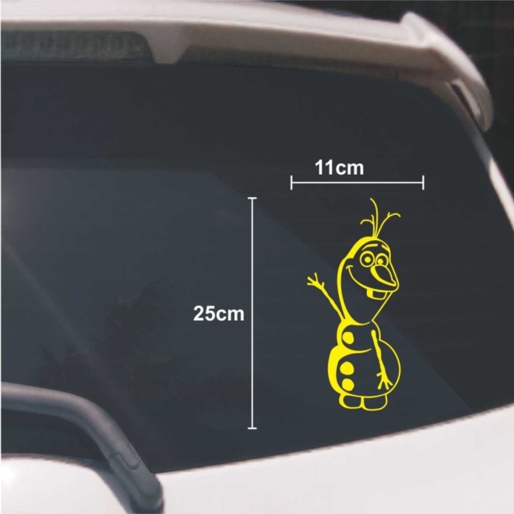 SINDEH GRAPHICA CUTTING STICKER KACA MOBIL FROZEN OLAF STIKER MOBIL LUCU KEREN