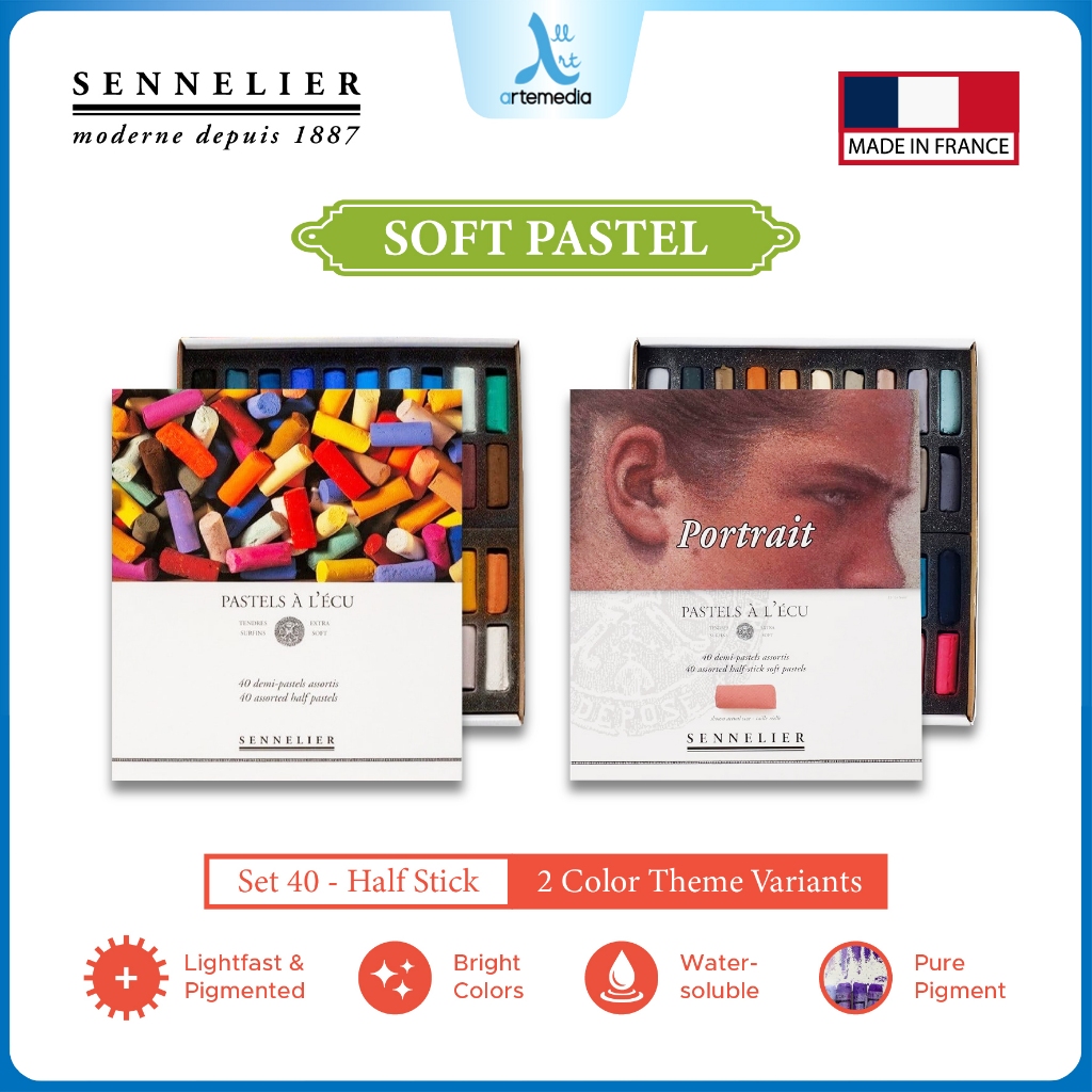 

Sennelier Soft Pastel Half Stick Set 40 Dry Crayon Krayon Warna Lembut