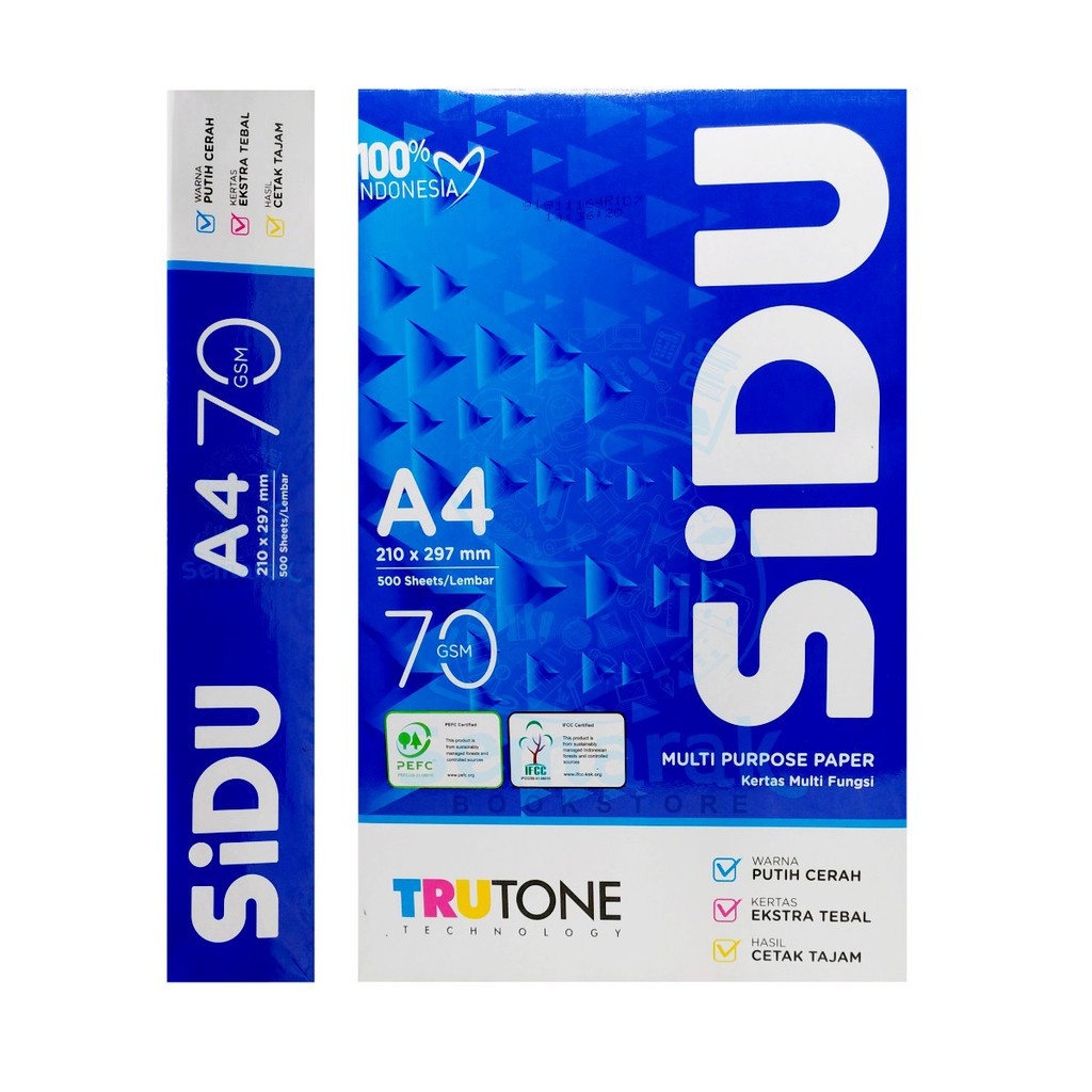 

SIDU Kertas HVS Fotocopy 70 GSM A4 1 RIM 500 LEMBAR