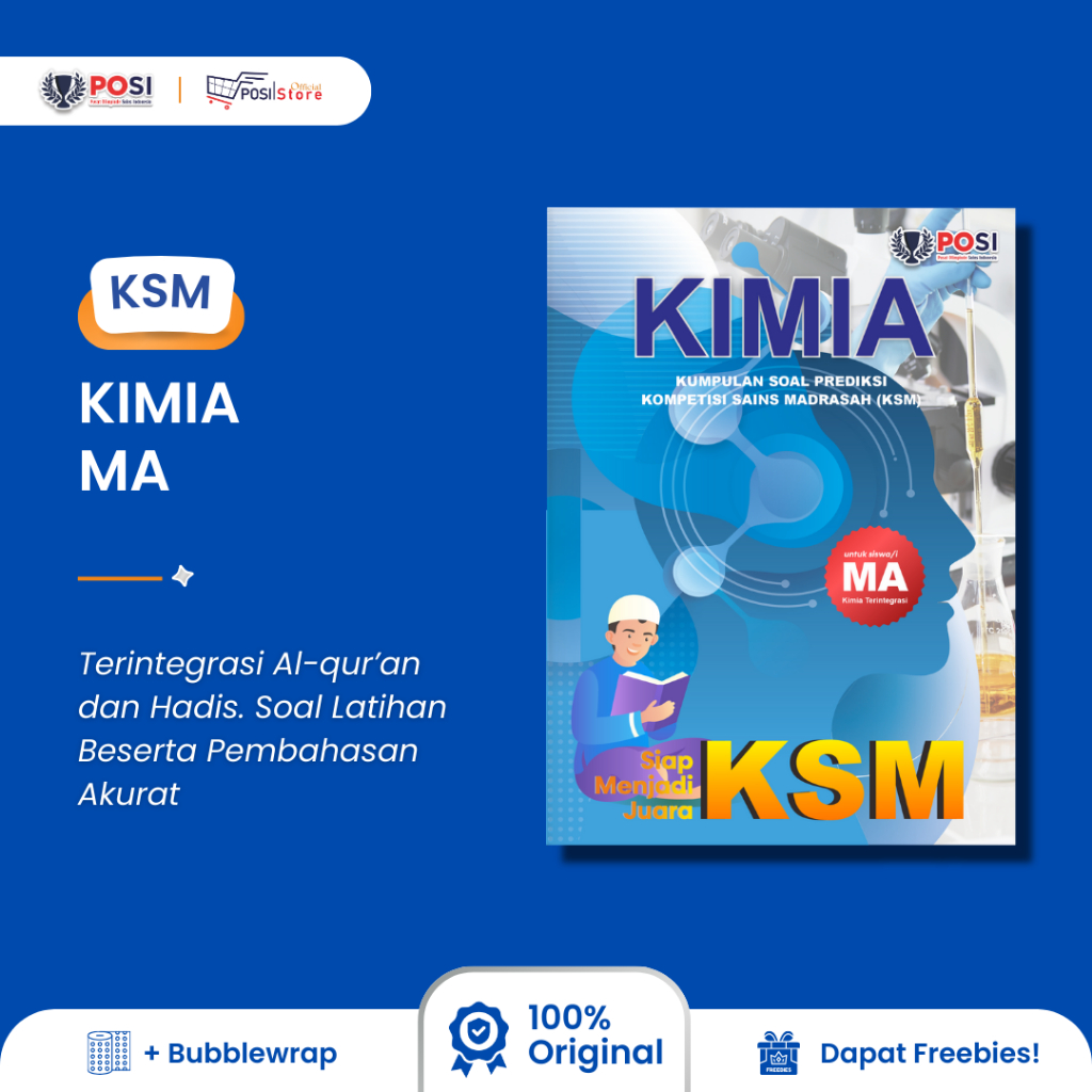 Buku POSI Persiapan KSM KIMIA MA TERINTEGRASI Full Soal Latihan PLUS Pembahasan Akurat