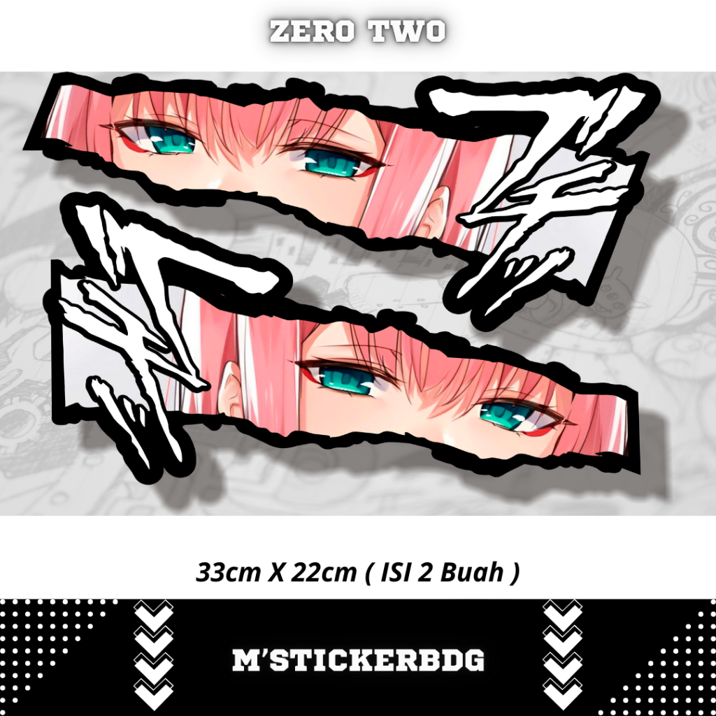Sticker Print Cutting Stiker all type motor motif Mata Anime Zero Two