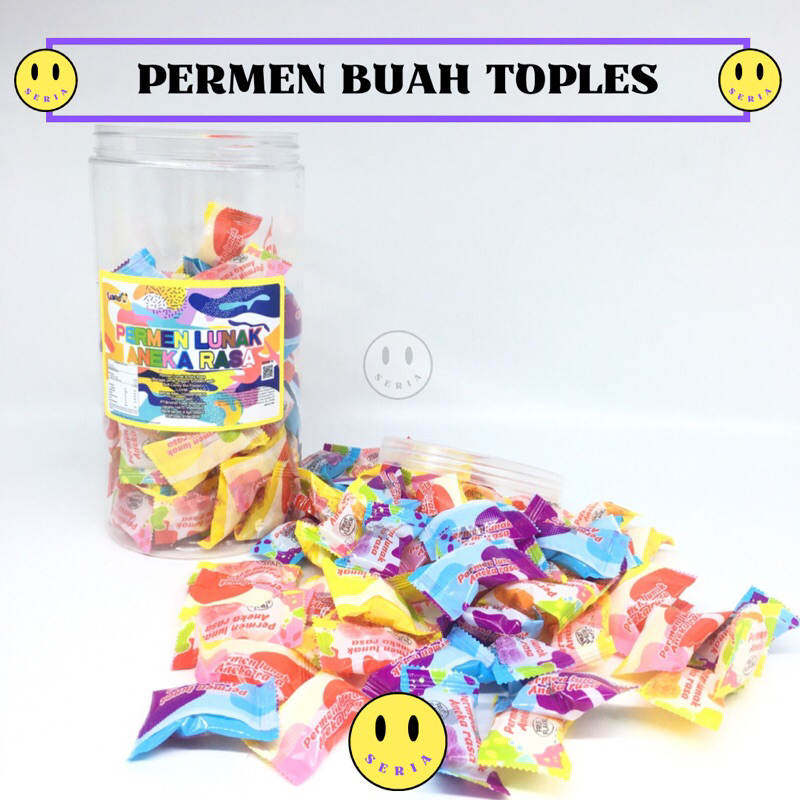 

Ay00! Permen Lunak Buah Luvmi Toples/Lunak Buah Krim Isi 120 Pcs