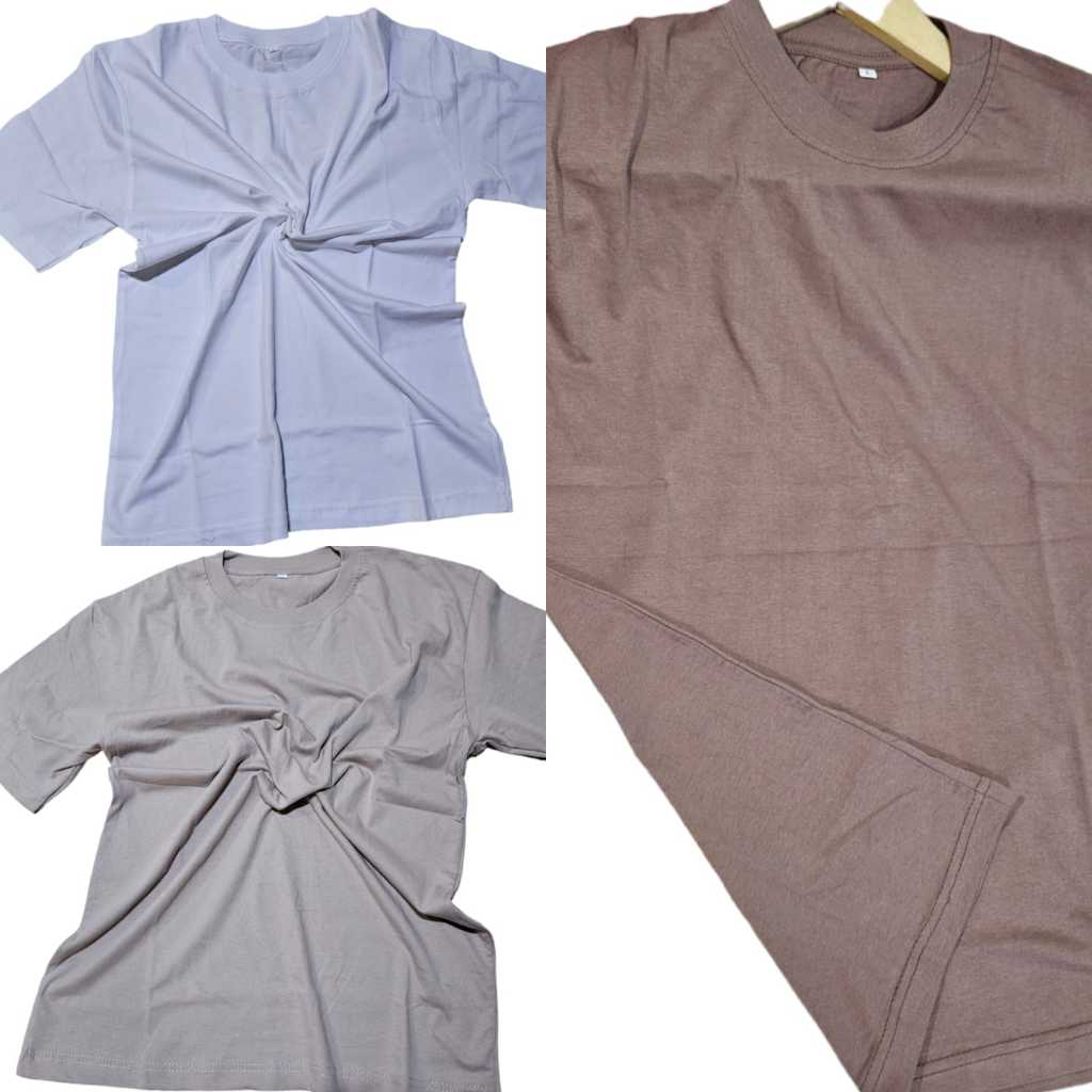 Kaos Polos 24'S/ Kaos Polos warna Coklat/Kaos Polos Warna Putih/Kaos Polos warna Coklat Susu