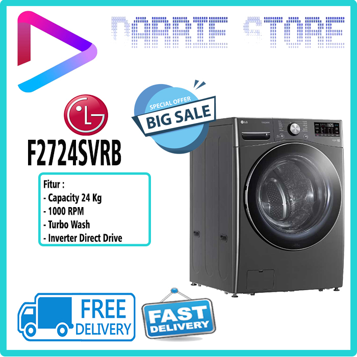 LG F2724SVRB MESIN CUCI LG 24 KG FRONT LOADING STEAM WIFI F2724