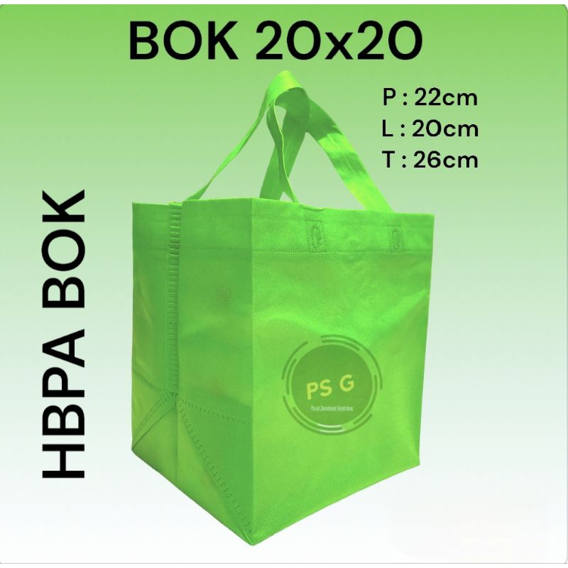 

TAS BOX KOTAK NASI SPUNBOND GOODIE BAG 22×20 tinggi 26cm 1lusin (isi 12pcs)