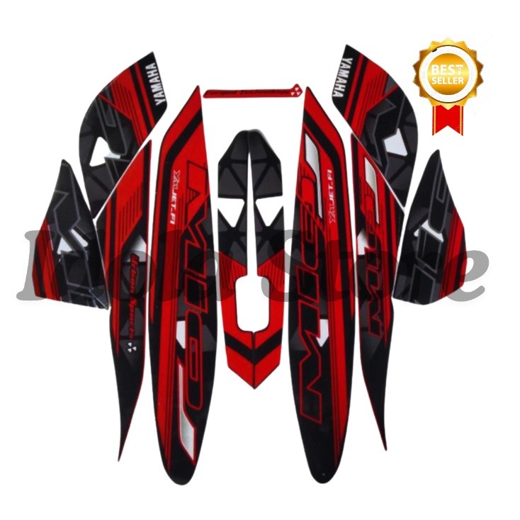 Striping Stiker Yamaha Mio J 2014 Hitam Merah Yamaha Mio J 2014 List Body Motor Mio J
