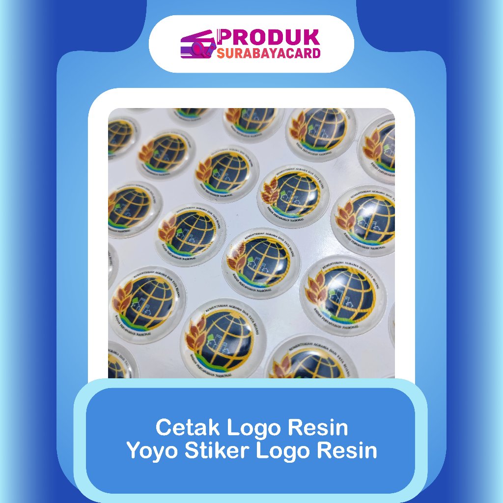 Logo Resin Yoyo stiker logo resin, Cetak Custom